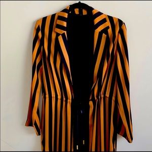 TopShop Black and Tan Striped Duster